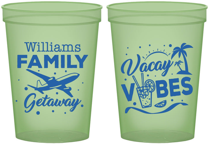 Custom Family Vacation 16 oz Glow In The Dark Cups - Life Is Good At The Beach | 180058