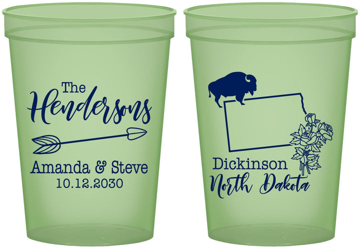 Custom Wedding 16 oz Glow In The Dark Cups - North Dakota | 183