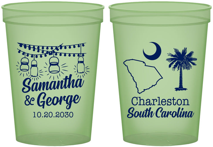 Custom Wedding 16 oz Glow In The Dark Cups - South Carolina | 189