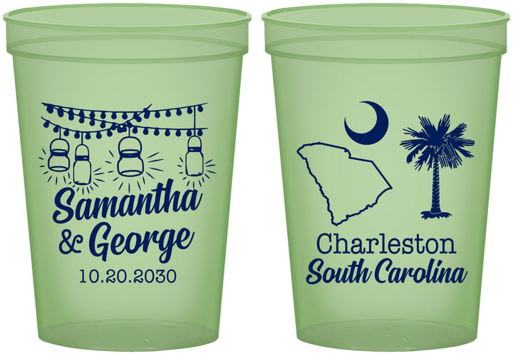 Custom Wedding 16 oz Glow In The Dark Cups - South Carolina | 189