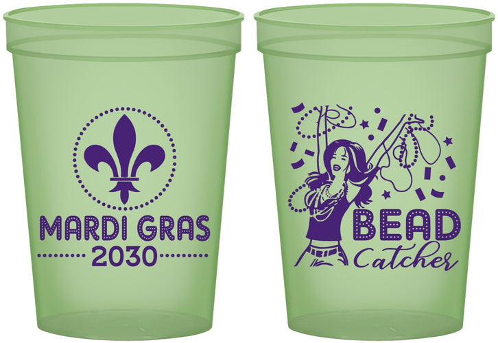 Custom Mardi Gras 16 oz Glow In The Dark Cups - Bead Catcher Nola | 190000