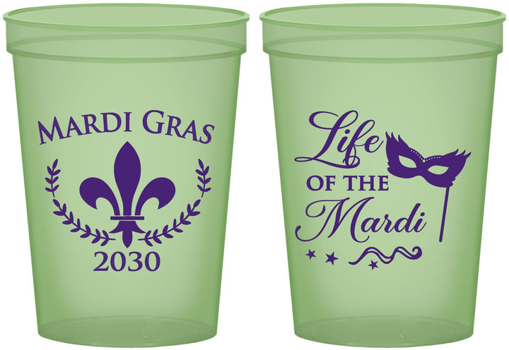 Custom Mardi Gras 16 oz Glow In The Dark Cups - Life Of The Mardi | 190004