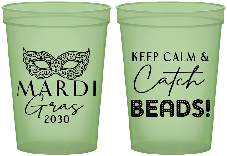 Custom Mardi Gras 16 oz Glow In The Dark Cups - Beads Nola | 190007