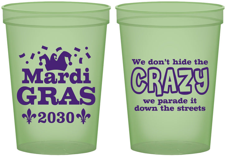 Custom Mardi Gras 16 oz Glow In The Dark Cups - Fleur De Lis | 190009