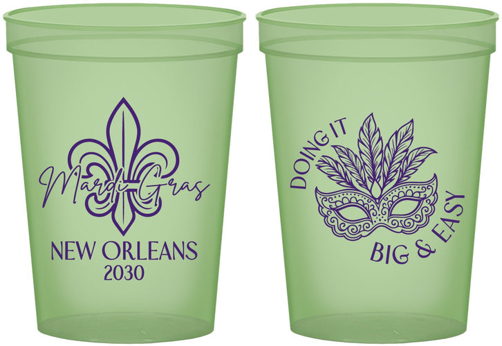 Custom Mardi Gras 16 oz Glow In The Dark Cups - Fleur De Lis | 190010