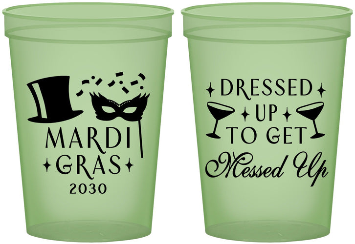 Custom Mardi Gras 16 oz Glow In The Dark Cups - Fleur De Lis | 190015