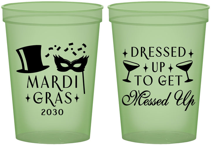 Custom Mardi Gras 16 oz Glow In The Dark Cups - Fleur De Lis | 190015