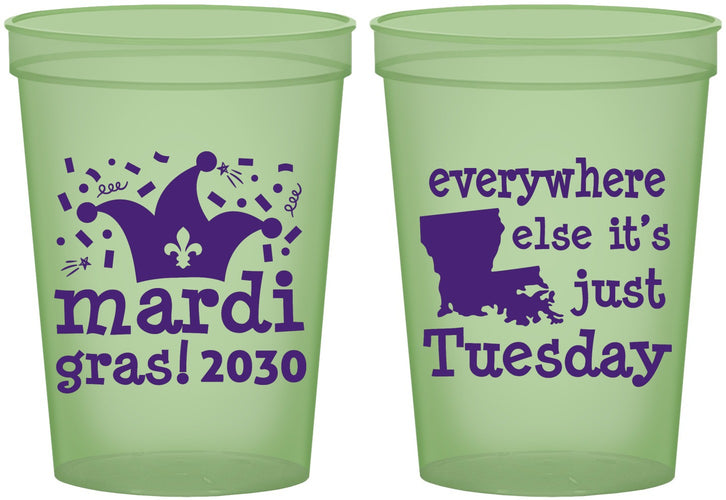 Custom Mardi Gras 16 oz Glow In The Dark Cups - Nola New Orleans | 190016
