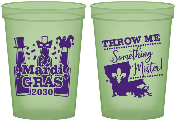 Custom Mardi Gras 16 oz Glow In The Dark Cups - Beads Nola | 190017
