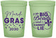 Custom Mardi Gras 16 oz Glow In The Dark Cups - Big Bead Fleur De Lis | 190018