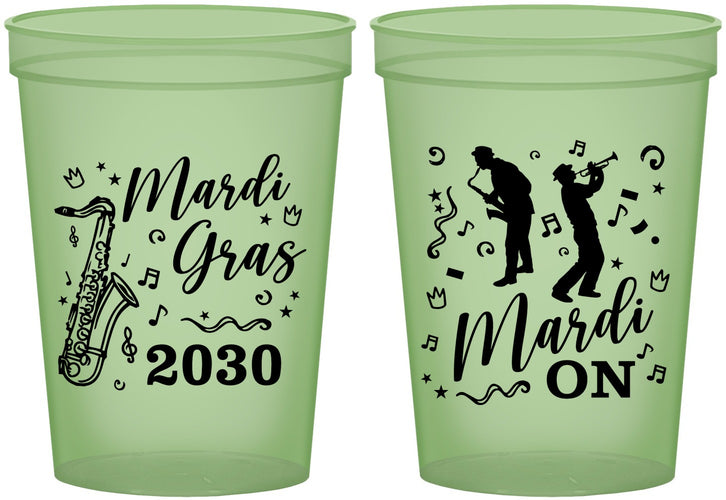 Custom Mardi Gras 16 oz Glow In The Dark Cups - Mardi On Jazz | 190019