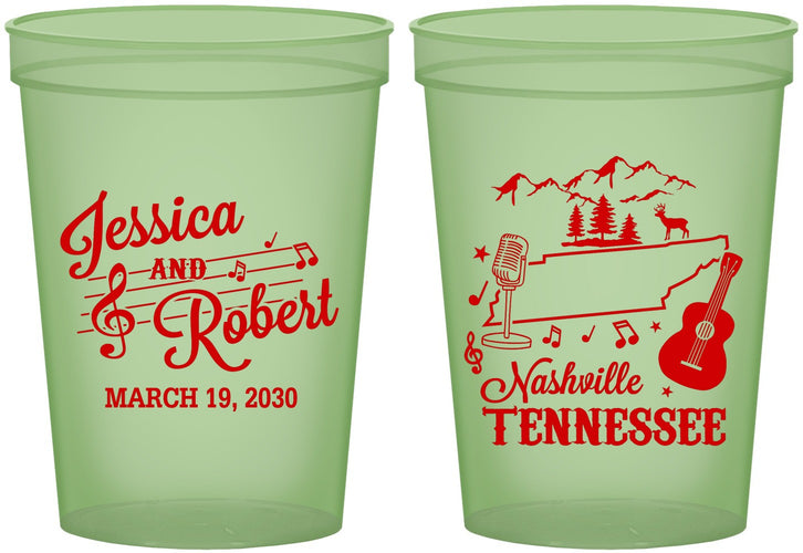 Custom Wedding 16 oz Glow In The Dark Cups - Tennessee | 191