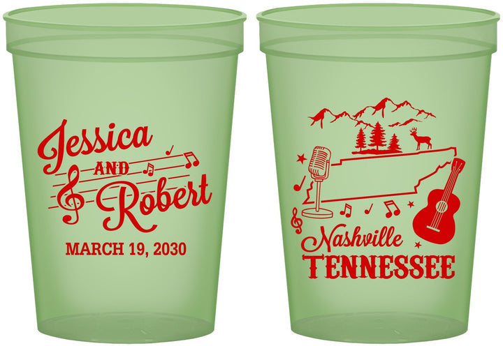 Custom Wedding 16 oz Glow In The Dark Cups - Tennessee | 191