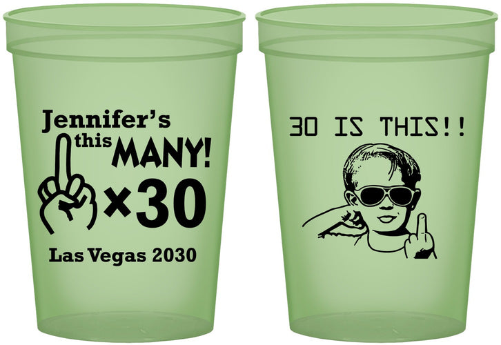 Custom Birthday 16 oz Glow In The Dark Cups - 30th | 20000