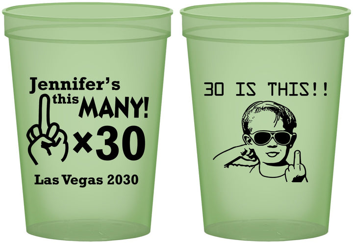 Custom Birthday 16 oz Glow In The Dark Cups - 30th | 20000