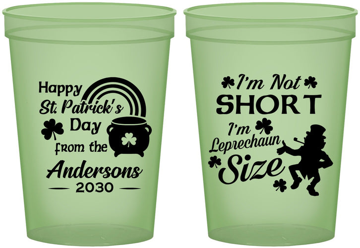 Custom St Patricks Day 16 oz Glow In The Dark Cups - Leprechaun | 200001