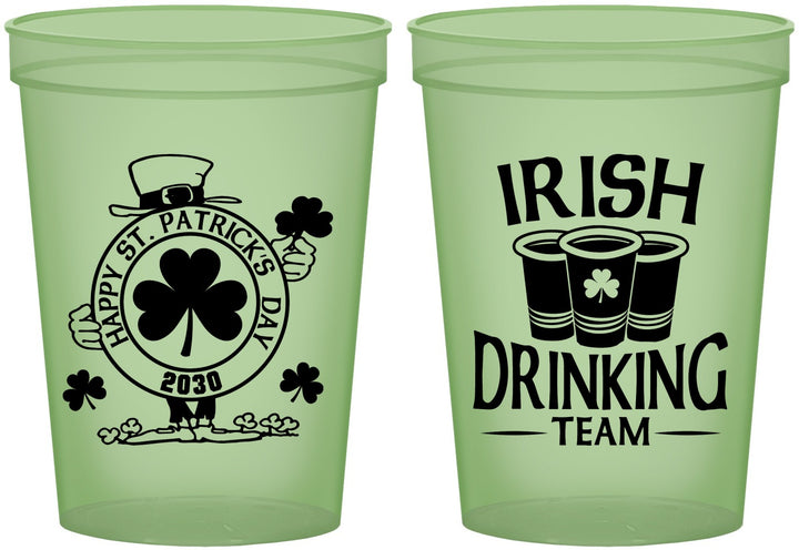 Custom St Patricks Day 16 oz Glow In The Dark Cups - Irish Drinking Team | 200006