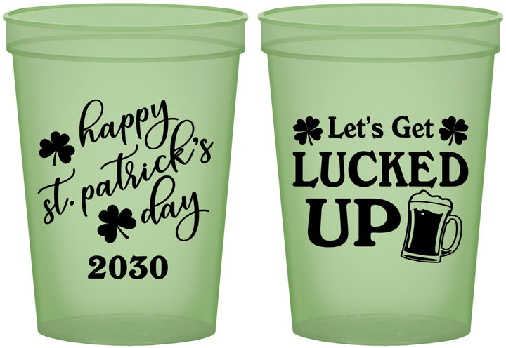 Custom St Patricks Day 16 oz Glow In The Dark Cups - Lucked Up | 200007