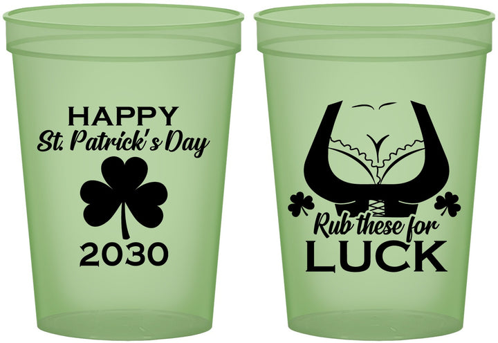 Custom St Patricks Day 16 oz Glow In The Dark Cups - Clover Irish | 200008