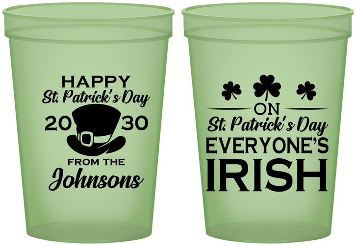 Custom St Patricks Day 16 oz Glow In The Dark Cups - Irish Leprechaun | 200013