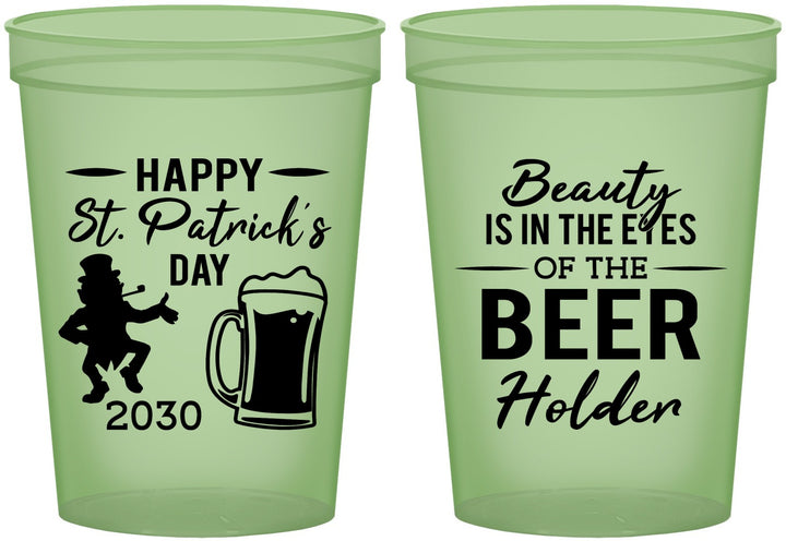 Custom St Patricks Day 16 oz Glow In The Dark Cups - Leprechaun | 200019