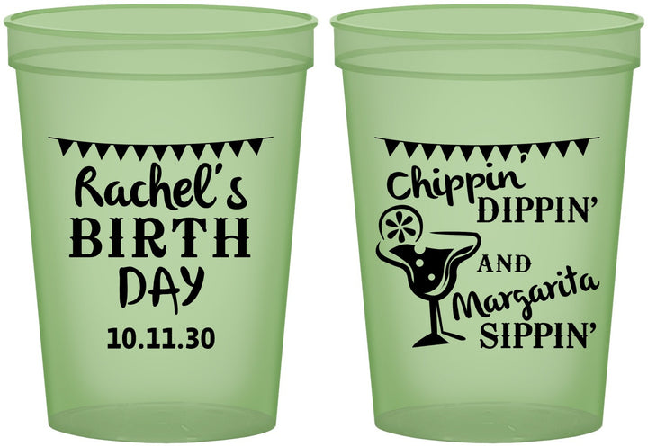 Custom Birthday 16 oz Glow In The Dark Cups - Fiesta Margarita | 20009