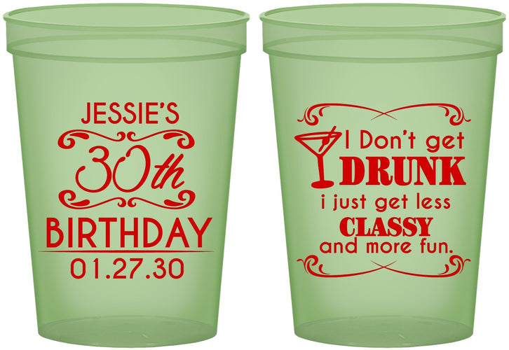 Custom Birthday 16 oz Glow In The Dark Cups - Dirty 30 | 20011
