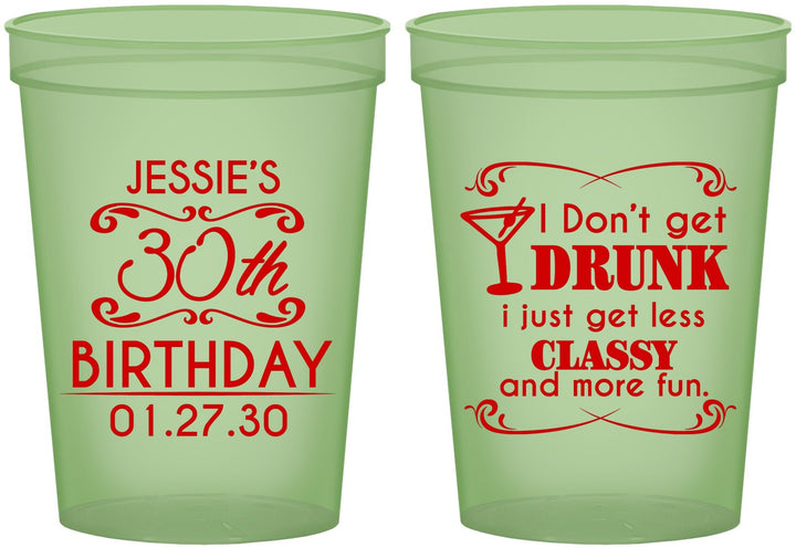 Custom Birthday 16 oz Glow In The Dark Cups - Dirty 30 | 20011