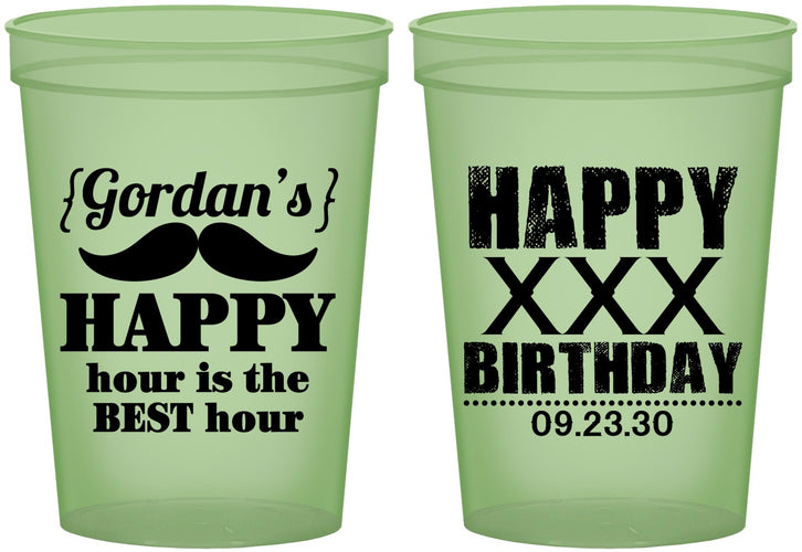 Custom Birthday 16 oz Glow In The Dark Cups - 30th | 20013