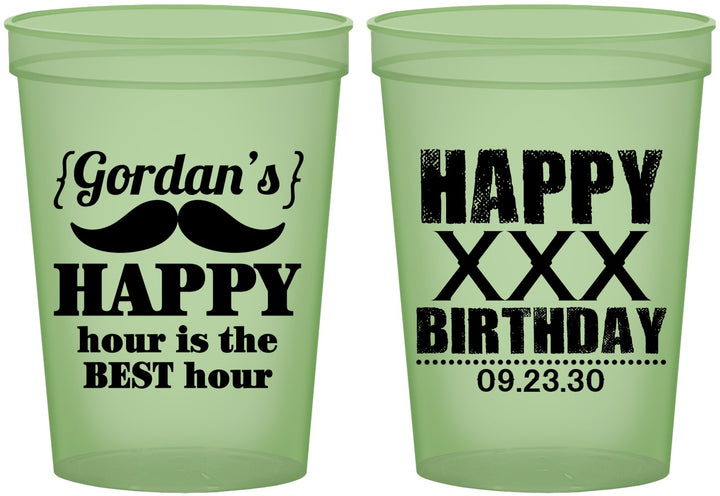 Custom Birthday 16 oz Glow In The Dark Cups - 30th | 20013