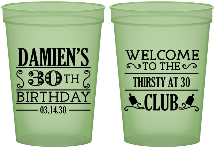 Custom Birthday 16 oz Glow In The Dark Cups - 30th | 20016