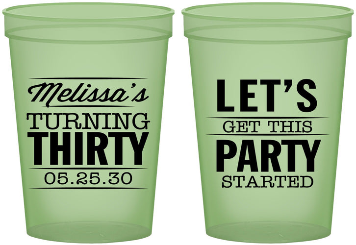 Custom Birthday 16 oz Glow In The Dark Cups - 30th | 20017