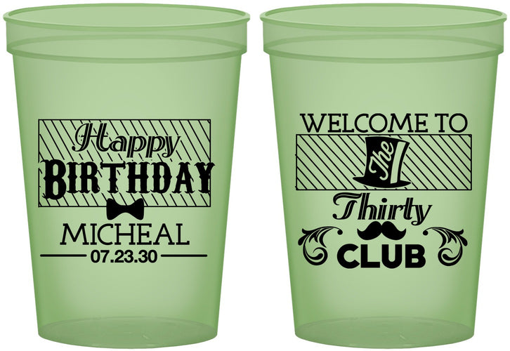 Custom Birthday 16 oz Glow In The Dark Cups - 30th | 20018