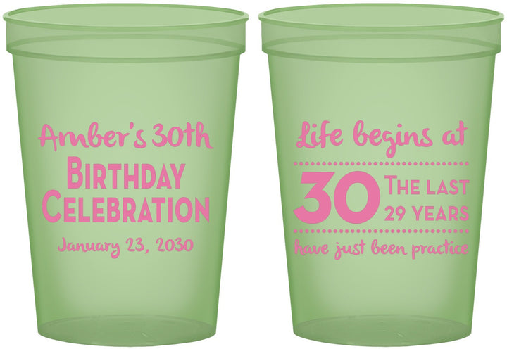 Custom Birthday 16 oz Glow In The Dark Cups - 30th The Last 29 Years | 20019