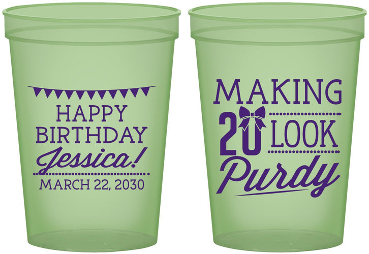 Custom Birthday 16 oz Glow In The Dark Cups - 20th | 20021