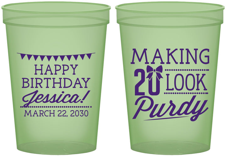 Custom Birthday 16 oz Glow In The Dark Cups - 20th | 20021