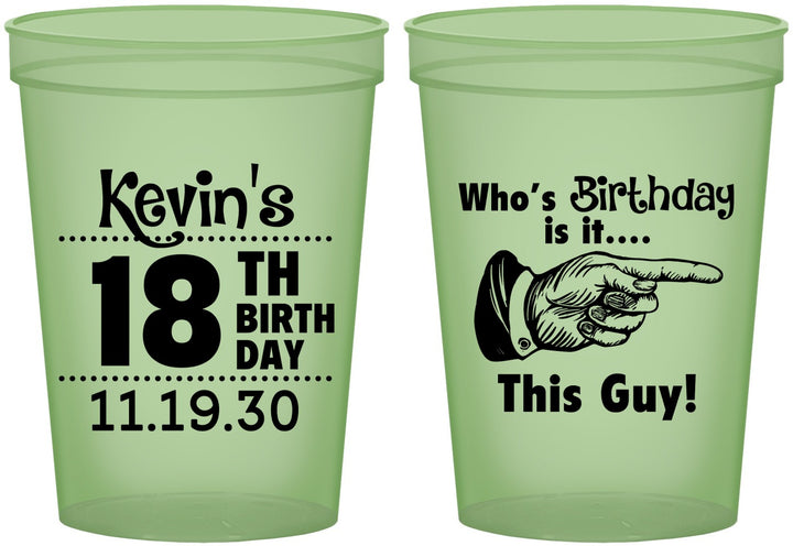 Custom Birthday 16 oz Glow In The Dark Cups - 18th | 20046
