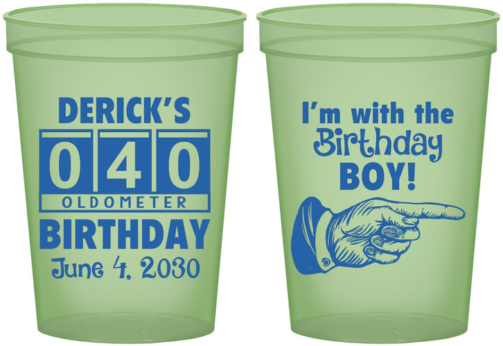 Custom Birthday 16 oz Glow In The Dark Cups - 40th | 20047
