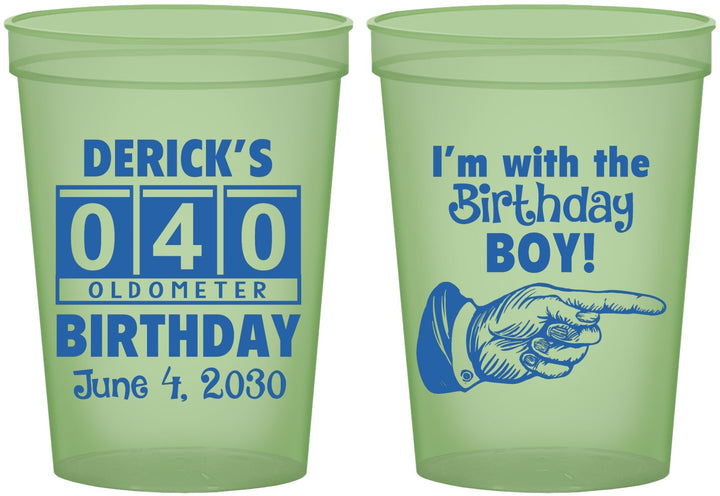 Custom Birthday 16 oz Glow In The Dark Cups - 40th | 20047