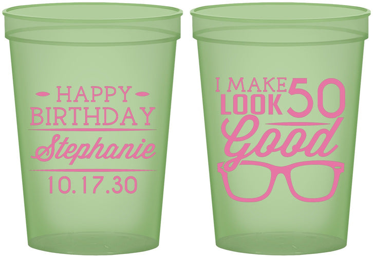 Custom Birthday 16 oz Glow In The Dark Cups - 50th | 20049