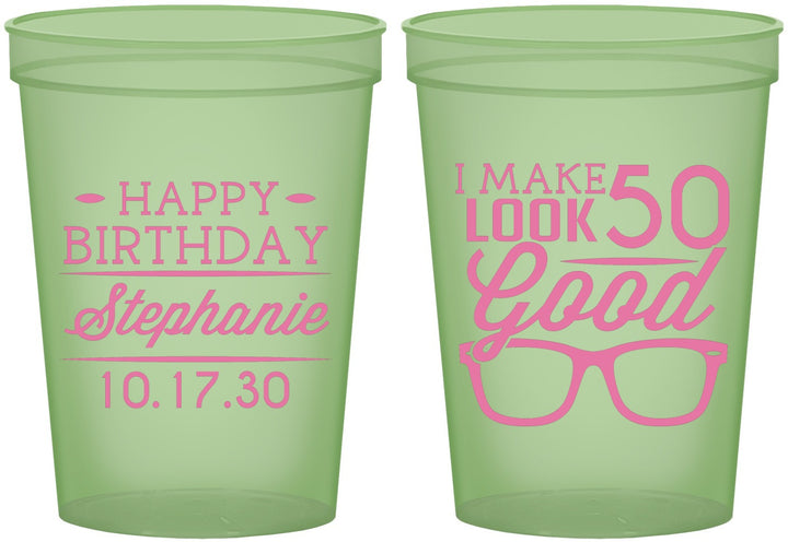 Custom Birthday 16 oz Glow In The Dark Cups - 50th | 20049