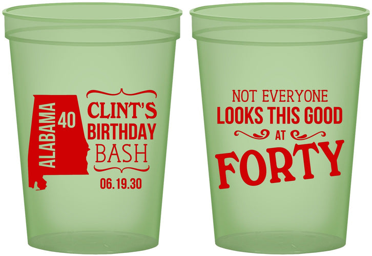 Custom Birthday 16 oz Glow In The Dark Cups - 40th | 20050