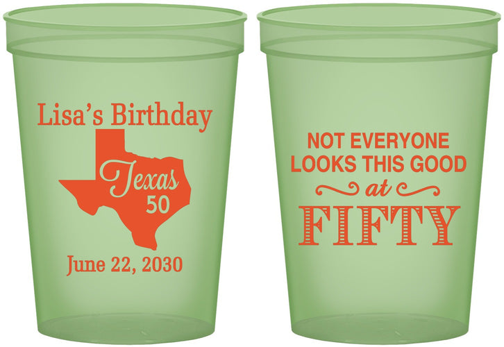 Custom Birthday 16 oz Glow In The Dark Cups - 50th | 20051