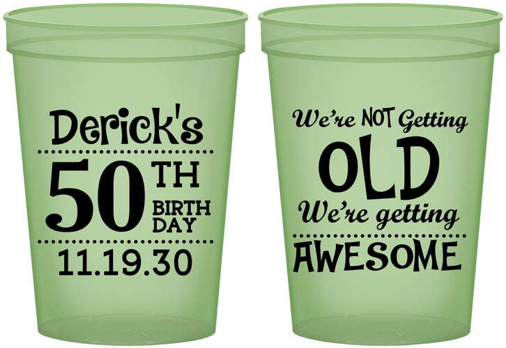 Custom Birthday 16 oz Glow In The Dark Cups - 50th | 20052