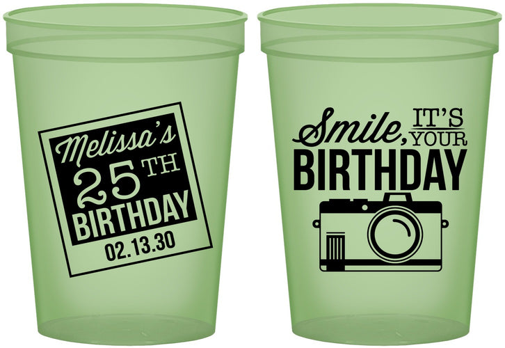 Custom Birthday 16 oz Glow In The Dark Cups - 25th | 20053