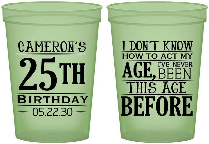 Custom Birthday 16 oz Glow In The Dark Cups - 25th | 20054