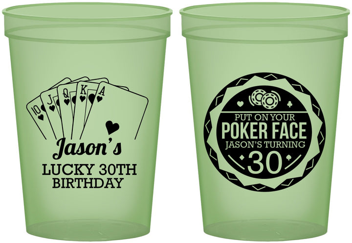 Custom Birthday 16 oz Glow In The Dark Cups - 30th Las Vegas | 20060