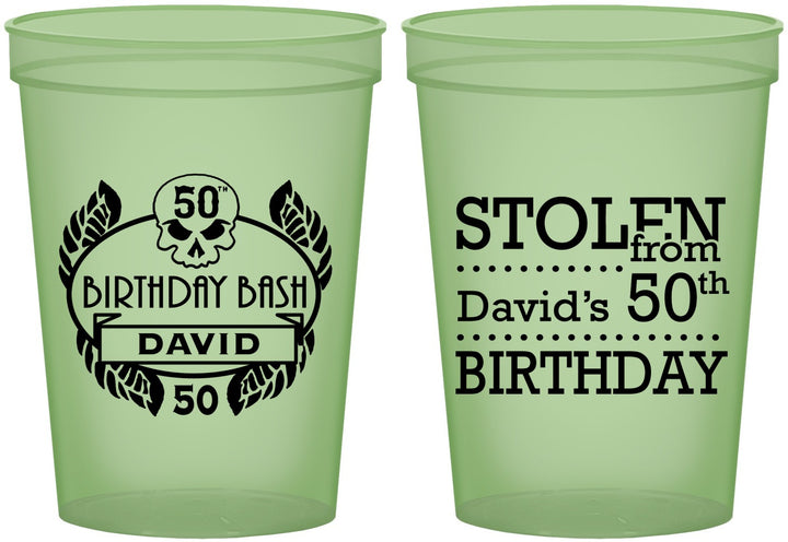 Custom Birthday 16 oz Glow In The Dark Cups - 50th | 20068