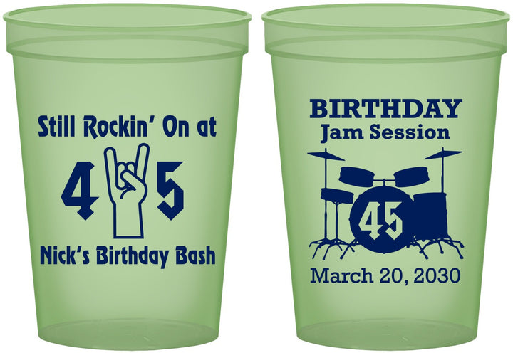 Custom Birthday 16 oz Glow In The Dark Cups - 45th Jam Session | 20069