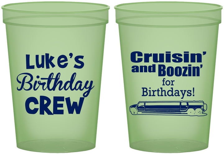 Custom Birthday 16 oz Glow In The Dark Cups - Crusin Boozin | 20073